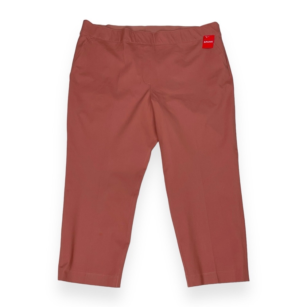 Spanx Pants Women 3X Orange Polished Ankle Slim Pull On NWT $128